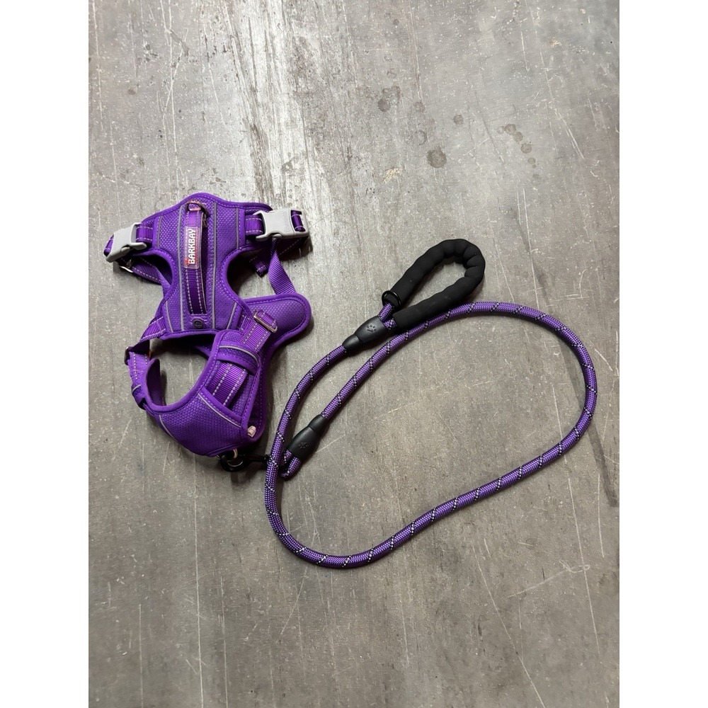 Barkbay Large Purple Dog Harness and Reflective Rope Leash Combo - Picture 4 of 7